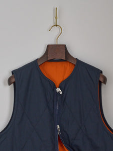Reversible Military Liner Gilet in Navy/Orange