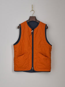 Reversible Military Liner Gilet in Navy/Orange