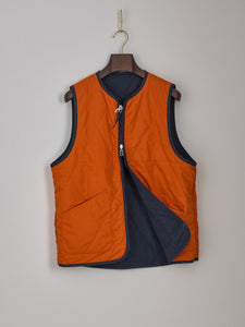 Reversible Military Liner Gilet in Navy/Orange