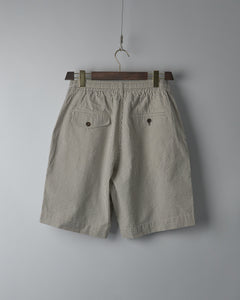 Pleated Track Short in Grey Derby Stripe