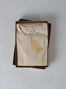 Men's Short Sleeve Loopwheeled Henley - 7.2oz Classic Fit (02 Nature)
