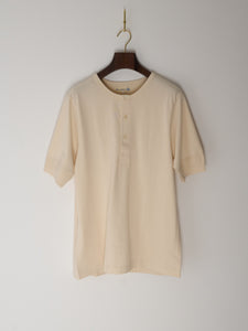 Men's Short Sleeve Loopwheeled Henley - 7.2oz Classic Fit (02 Nature)