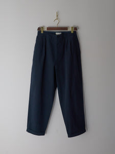 Unisex Pleated Front Pants - Relaxed Fit (51 Dark Navy)